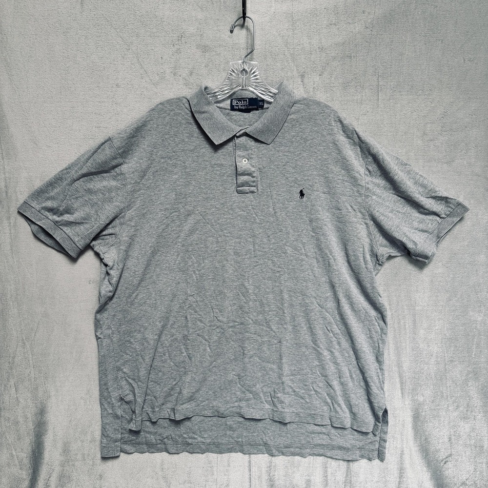 Polo‎ Ralph Lauren Polo Shirt Mens XL Gray Short Sleeve Cotton Pony Logo